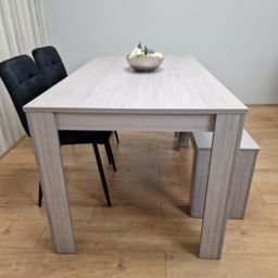 Portland 4 Seater Square Velvet Dining Table Set Arrow Grey and Black - Wilko - thumbnail 7