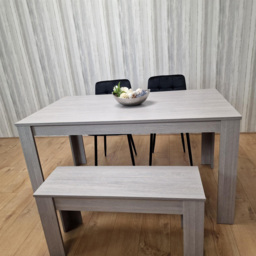 Portland 4 Seater Square Velvet Dining Table Set Arrow Grey and Black - Wilko - thumbnail 6