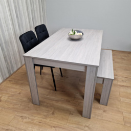 Portland 4 Seater Square Velvet Dining Table Set Arrow Grey and Black - Wilko - thumbnail 5