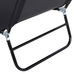 Outsunny Black Portable Reclining Sun Lounger - Size: 1 Seater - Wilko - thumbnail 4