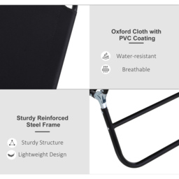 Outsunny Black Portable Reclining Sun Lounger - Size: 1 Seater - Wilko - thumbnail 7