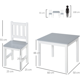 Playful Haven 3 Piece Grey Kids Table and Chair Set - Size: 60 x 50 x 48cm - Wilko - thumbnail 7