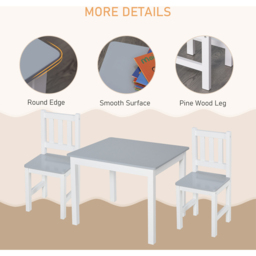 Playful Haven 3 Piece Grey Kids Table and Chair Set - Size: 60 x 50 x 48cm - Wilko - thumbnail 5
