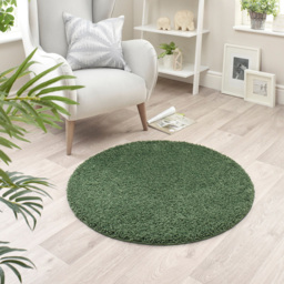 My Rug Forest Green Round Rug 100cm - Size: 100 x 100 x 2cm - Wilko - thumbnail 3