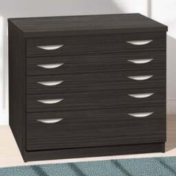 R White Cabinets 5 Drawer Black A2 Plan Chest of Drawers - Wilko - thumbnail 1