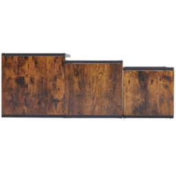 Living and Home Set of 3 Industrial Style Nest of Tables - Brown - Wilko - thumbnail 5