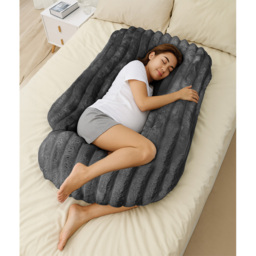 Velosso Charcoal Jumbo Cord Maternity Pillow 135 x 75cm - Size: 135 x 75 x 1cm - Wilko - thumbnail 3