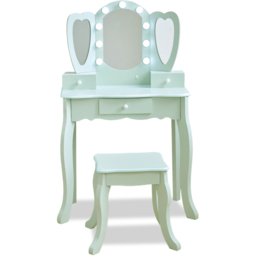 Teamson Kids Heart Glow Play 3 Drawer Sage Green LED Mirror Toy Vanity Set - Size: 100.1 x 33.1 x 65.1cm - Wilko - thumbnail 4
