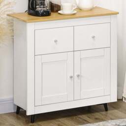 Portland 2 Door 2 Drawer White Sideboard - Wilko