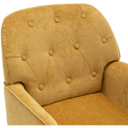 Living and Home Yellow Chenille Upholstered Leisure Chair with Armrests - Size: Single - Wilko - thumbnail 4