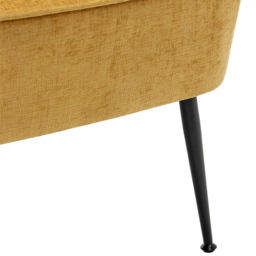 Living and Home Yellow Chenille Upholstered Leisure Chair with Armrests - Size: Single - Wilko - thumbnail 7