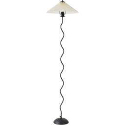 ValueLights Wiggle Black and White Origami Paper Shade Metal LED Floor Lamp - Wilko
