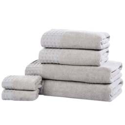 Rapport Home Retreat Silver Cotton Bath Towel - Size: 4 x 70 x 120cm - Wilko