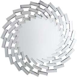 Furniturebox Helena Round Large Silver Wall Mirror 80 x 80cm - Wilko