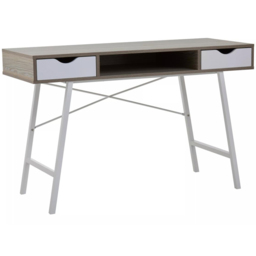 Premier Housewares Bradbury 2 Drawer Light Oak Veneer Desk - Size: 120 x 48 x 76cm - Multi - Interiors by Premier - Wilko - thumbnail 3