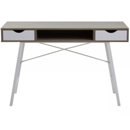 Premier Housewares Bradbury 2 Drawer Light Oak Veneer Desk - Size: 120 x 48 x 76cm - Multi - Interiors by Premier - Wilko - thumbnail 4