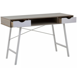Premier Housewares Bradbury 2 Drawer Light Oak Veneer Desk - Size: 120 x 48 x 76cm - Multi - Interiors by Premier - Wilko - thumbnail 5