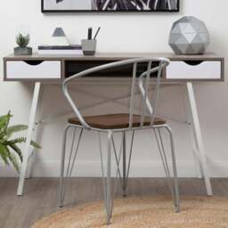 Premier Housewares Bradbury 2 Drawer Light Oak Veneer Desk - Size: 120 x 48 x 76cm - Multi - Interiors by Premier - Wilko - thumbnail 1
