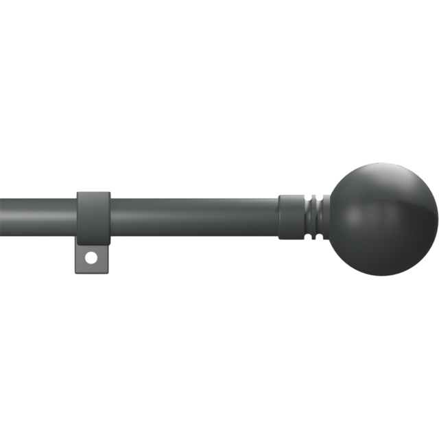 Caecus 70-120cm Extendable Metal Eyelet Painted Grey Ball Curtain Pole - Size: 70 - 120cm - Wilko - image 1