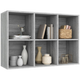 vidaXL 6 Shelf Grey Sonoma Bookcase - Size: 98 x 66 x 30cm - Wilko - thumbnail 6