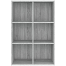 vidaXL 6 Shelf Grey Sonoma Bookcase - Size: 98 x 66 x 30cm - Wilko - thumbnail 7
