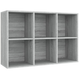 vidaXL 6 Shelf Grey Sonoma Bookcase - Size: 98 x 66 x 30cm - Wilko - thumbnail 5