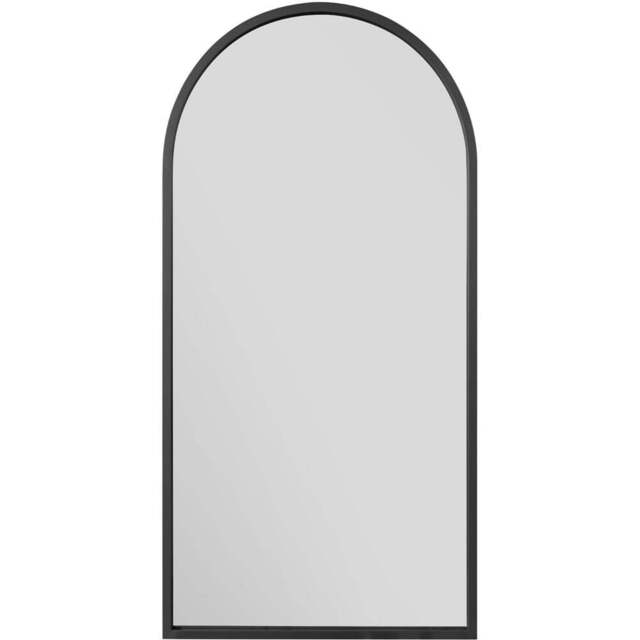 The Arcus Black Arched Leaner Wall Mirror 140 x 70cm - MirrorOutlet - Wilko - image 1
