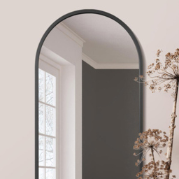 The Arcus Black Arched Leaner Wall Mirror 140 x 70cm - MirrorOutlet - Wilko - thumbnail 4