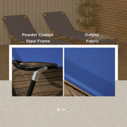 Outsunny Set of 2 Blue Folding Recliner Sun Loungers - Size: 1 Seater - Wilko - thumbnail 4