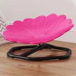 Tommy Toys Pink Kids Flower Shaped Swivel Sensory Spinning Chair - Size: 29 x 50 x 54cm - Wilko