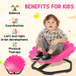 Tommy Toys Pink Kids Flower Shaped Swivel Sensory Spinning Chair - Size: 29 x 50 x 54cm - Wilko - thumbnail 7