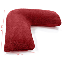 Velosso Red Teddy Fleece V Shape Pillow - Size: 80 x 80cm - Wilko - thumbnail 3