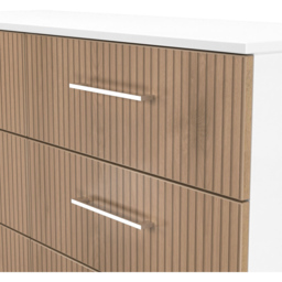 Crowndale Worcester 6 Drawer Slatt Effect and White Wide Chest of Drawers Ready Assembled - Slatt Effect & White - Wilko - thumbnail 7