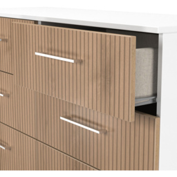 Crowndale Worcester 6 Drawer Slatt Effect and White Wide Chest of Drawers Ready Assembled - Slatt Effect & White - Wilko - thumbnail 6