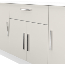 Crowndale Contrast 4 Door Single Drawer Grey Matt and White Wide Sideboard Ready Assembled - Size: 79 x 144 x 39cm - Grey Matt & White - Wilko - thumbnail 6