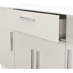 Crowndale Contrast 4 Door Single Drawer Grey Matt and White Wide Sideboard Ready Assembled - Size: 79 x 144 x 39cm - Grey Matt & White - Wilko - thumbnail 7