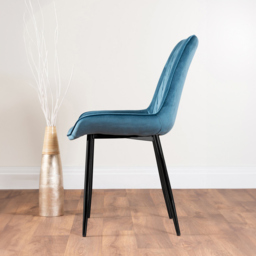 Furniturebox Arona Cesano 6 Seater Round Dining Set Blue and Chrome - Wilko - thumbnail 4