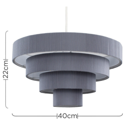 ValueLights Nevada 4 Tier Grey Pleated Pendant Shade - Size: 40.5 x 22.5 x 40.5cm - Wilko - thumbnail 7
