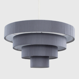 ValueLights Nevada 4 Tier Grey Pleated Pendant Shade - Size: 40.5 x 22.5 x 40.5cm - Wilko - thumbnail 3