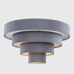 ValueLights Nevada 4 Tier Grey Pleated Pendant Shade - Size: 40.5 x 22.5 x 40.5cm - Wilko - thumbnail 4