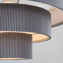 ValueLights Nevada 4 Tier Grey Pleated Pendant Shade - Size: 40.5 x 22.5 x 40.5cm - Wilko - thumbnail 5