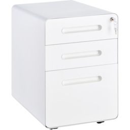 Vinsetto White 3 Drawer File Cabinet - Size: 39 x 48 x 59cm - Wilko - thumbnail 3