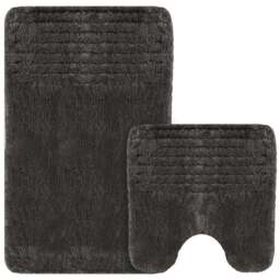 Velosso Linear Black Bath Mat Set - Size: 50 x 80 x 1cm - Wilko - thumbnail 1