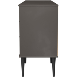 Crowndale Hong Kong 6 Drawer Slatt Effect and Graphite Wide TV Sideboard Ready Assembled - Size: 75 x 152 x 40cm - Slatt Effect & Graphite - Wilko - thumbnail 4