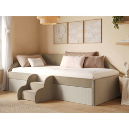 Flair Aviana Beige Velvet and Cord Low Sleeper Bed - Size: 62 x 139 x 201cm - Wilko - thumbnail 7