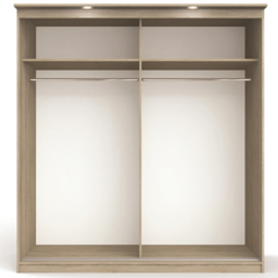 Riviera 2 Door Light Oak Large Mirror Wardrobe with Lights - Wilko - thumbnail 5