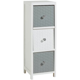 Home Source Crystal 3 Drawer White Grey Narrow Chest of Drawers - Wilko - thumbnail 3