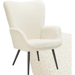 tectake Hygge Cream and Black Boucle Padded Armchair - Size: Single - Wilko - thumbnail 3