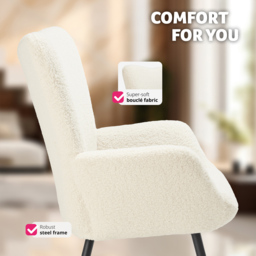 tectake Hygge Cream and Black Boucle Padded Armchair - Size: Single - Wilko - thumbnail 7