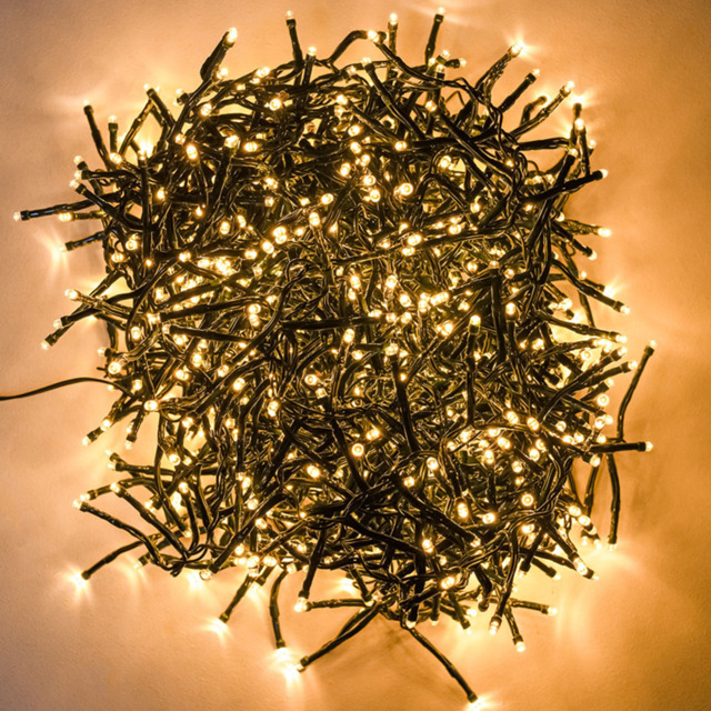 The Christmas Centre 200 Warm White LED Multifunction Green Cable String Light 20m - Size: 2000 x 0.5 x 1cm - Wilko - image 1